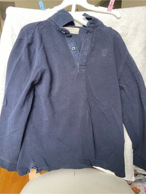 Navy Long Sleeve Polo Hoodie